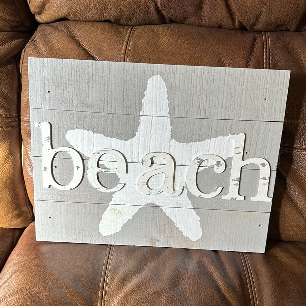 Hobby Lobby Beach Sign - White and Gray